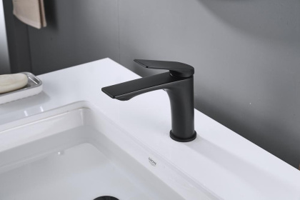 Смеситель для раковины латунь, черный S9101H