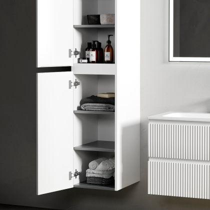 Шкаф-пенал SANCOS Snob R подвесной Bianco, 350х350х1650 мм, арт. PSNR35W