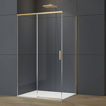 Душевой уголок Soft 2 VSR-3SO28011CLG, 1100*800, брашированное золото, стекло прозрачное