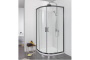 AQ ARI RO 09020BL Душевой уголок 1/4 круга, двери раздвижные 900x900x2000, профиль черный, стекло прозрачное AQ ARI RO 09020BL Душевой уголок 1/4 круга, двери раздвижные 900x900x2000, профиль черный, стекло прозрачное