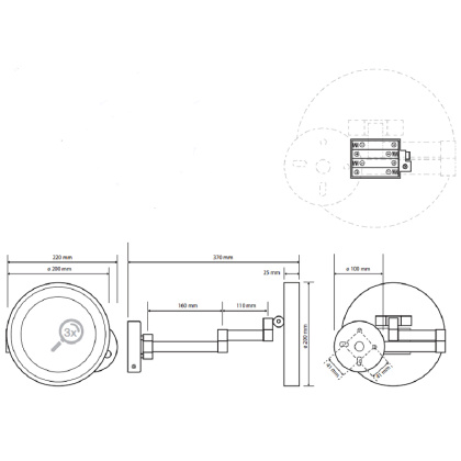 Косметическое зеркало со светодиодной подсветкой Косметическое зеркало со светодиодной подсветкой
