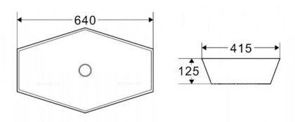 Раковина накладная керамическая BB1344B, 640x415x125