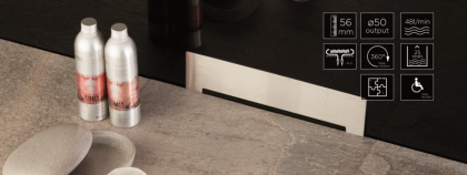 13100060 Пристенный трап 360 мм CONFLUO PREMIUM WALL DRAIN Исполнение: матовый хром без перфорации 