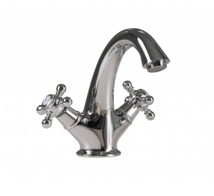 GOLF-LS1-03/24 Смеситель для раковины с донным клапаном Исполнение: Золото 24 карат, Ручки: Золото 24 карат 