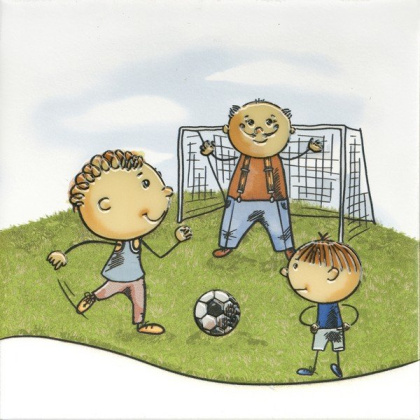 Декор "Футбол" OS\A253\5009 Весёлые старты Белый (20см*20см*6,9мм) (10шт/0,4м2), шт