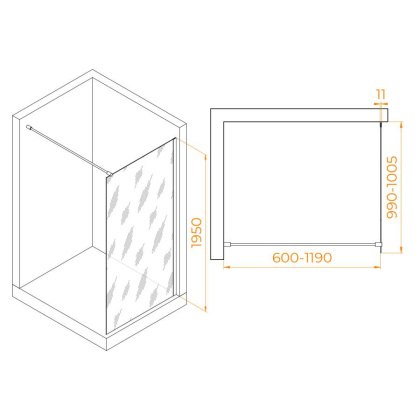 Душевая перегородка RGW WA-002G, RGW 35100210-16
