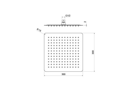 Квадратный верхний душ  300*300*2 мм AQUATEK AQ2074CR 