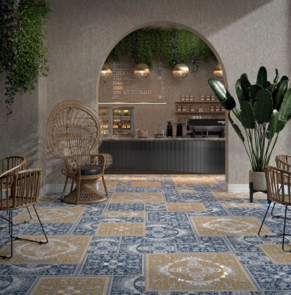 Бордюр DC\B34\SG9174 Алмаш желтый/оранжевый/белый (30см*4,9см*8мм) (22шт/0,441м2) матовый, шт