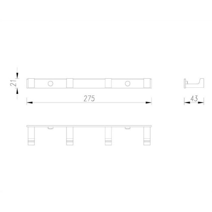 Крючок четверной OMNIRES 27,5 см UN10140/KCR (хром) Крючок четверной OMNIRES 27,5 см UN10140/KCR (хром)