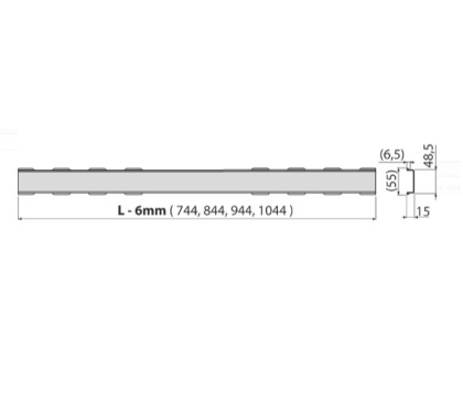 Решетка для водоотводящего желоба, нержавеющая сталь-мат