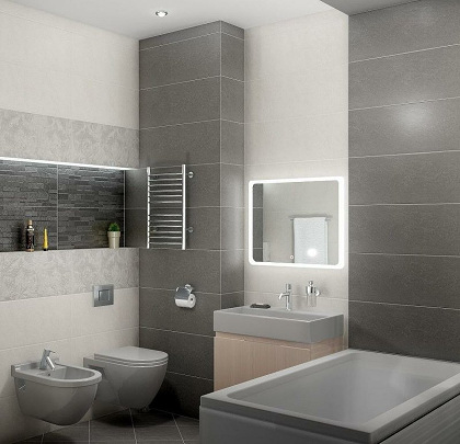 Плитка настенная 13046R Гренель серый светлый обрезной 30*89,5*11(5шт/1,343м2), м2