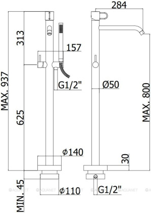 Смеситель для ванны с душем Paffoni Joker JK032NO Смеситель для ванны с душем Paffoni Joker JK032NO