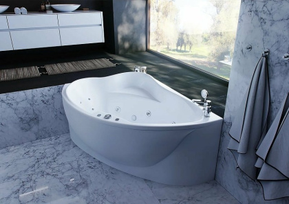 Ванна Альтаир лев.пустая с фр.экр.(вклеенный каркас)