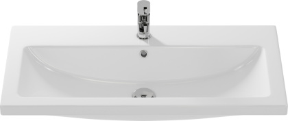 Прямоугольная мебельная раковина COMO с отверстием под смеситель, размером 90 см.