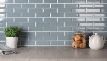 Керамическая мозаика, Metro Bluish-Grey Glossy 45х145, Brick & Metro Керамическая мозаика, Metro Bluish-Grey Glossy 45х145, Brick & Metro