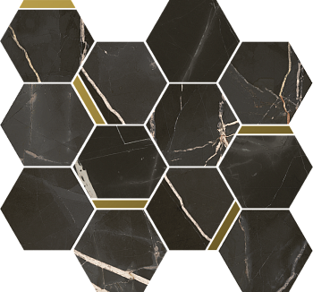 Мозаика 620110000226 Стелларис Абсолют Блэк Шик (32,8см*28,3см*9мм) (9шт/0,83м2) Натуральный, шт