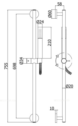 Душевой гарнитур Paffoni Life ZSAL135NO