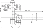 Сифон трубчатый с накидной гайкой 6/4" и двумя штуцерами