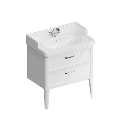 Тумба POMPEI напольная с 2 ящиками 80, белая глянцевая PO.M.80.2\WHT