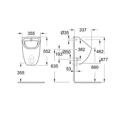 Писсуар Grohe Bau Ceramic 39438000 Писсуар Grohe Bau Ceramic 39438000