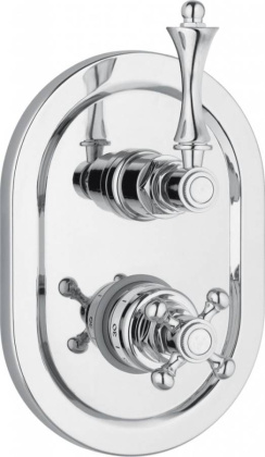 MARGOT-VDIM2-T-03/24-Bi Встраиваемый термостатический смеситель на 2 выхода, с девиатором Исполнение: Золото 24 карат, Ручки: Белая  MARGOT-VDIM2-T-03/24-Bi Встраиваемый термостатический смеситель на 2 выхода, с девиатором Исполнение: Золото 24 карат, Ручки: Белая