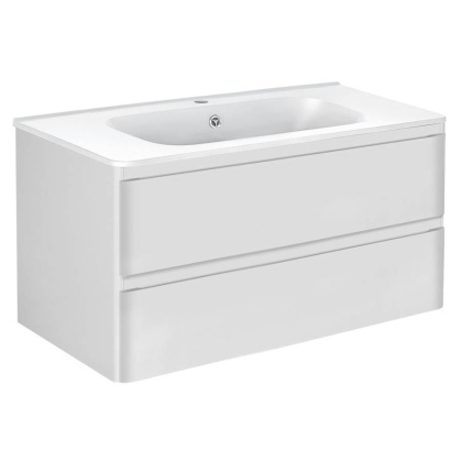 База под раковину Vico 1000 подвесная, 2 выкатных ящика soft close, G.White База под раковину Vico 1000 подвесная, 2 выкатных ящика soft close, G.White