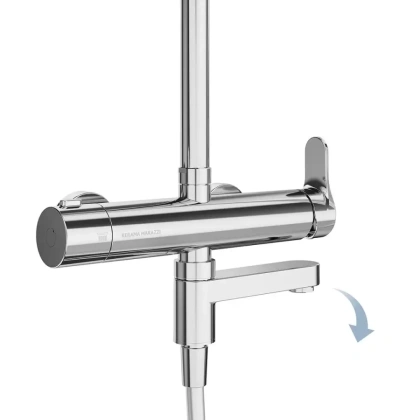 Душевая колонна FONTE на 3 потока с пов.изливом и механическим смесителем, хром