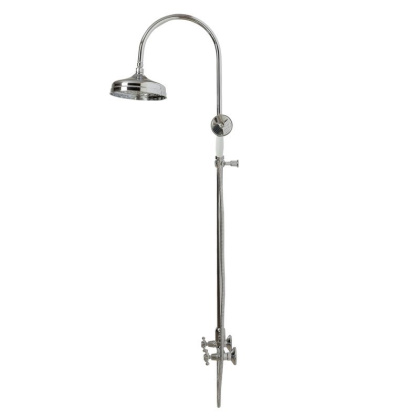 GOLF-CD-03/24-Bi Душевая стойка со смесителем, верхним и ручным душем Исполнение: Золото 24 карат, Ручки: Золото 24 карат 