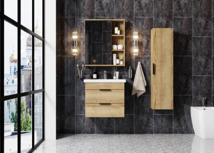 Тумба Onika Легран 70 подвесная, дуб галифакс (ум. Фостер 70)