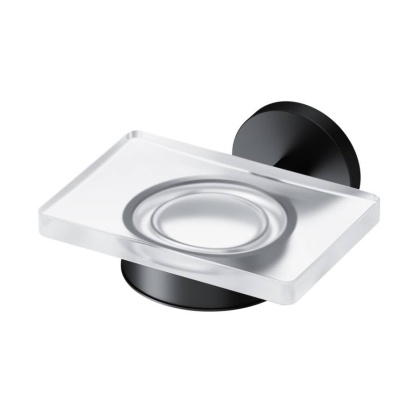 A85A34222 X-Joy, Стеклянная мыльница с настенным держателем, черный