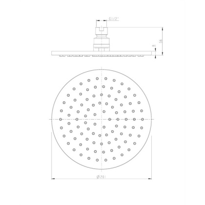 Верхний душ OMNIRES D=20 см WG120CR (хром)