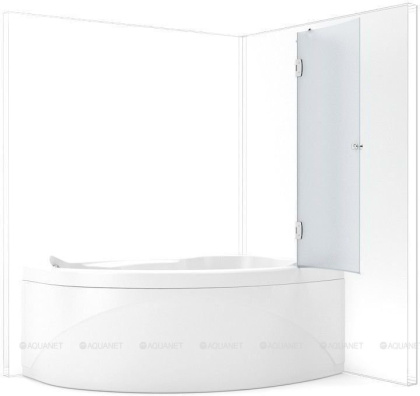 Шторка для ванны Aquanet AQ2 R, матовое стекло