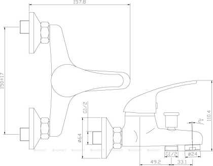 Смеситель Rossinka Y40-31 для ванны Смеситель Rossinka Y40-31 для ванны