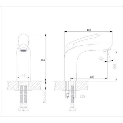 Смеситель для умывальника RUSH Island (IS6535-11) Смеситель для умывальника RUSH Island (IS6535-11)