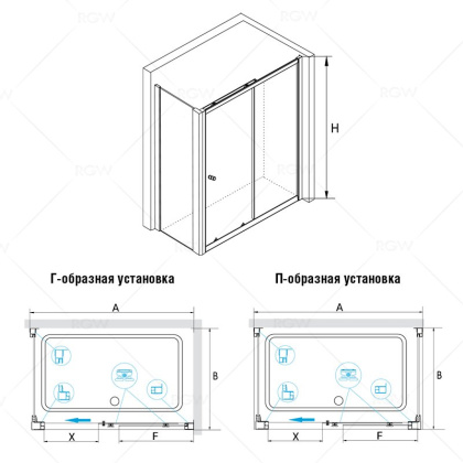 Душевой уголок RGW CL-45, 04094507-11, 100 х 70 x 185 см, дверь раздвижная, стекло прозрачное, хром