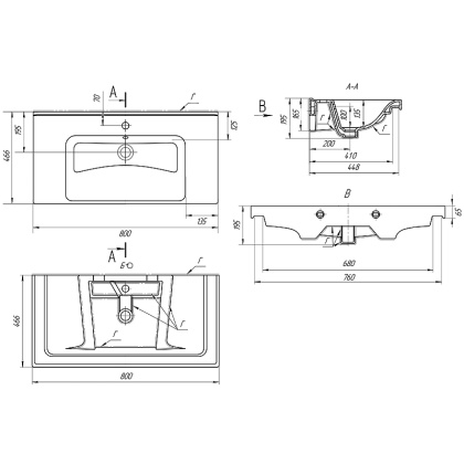 Раковина керамическая "Гармония-80"