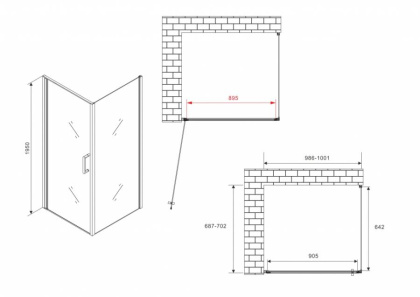 Душевой уголок ABBER Sonnenstrand AG04100-S70