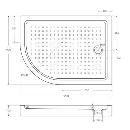 Акриловый поддон CEZARES TRAY-A-RH-100/80-550-15-W-R Акриловый поддон CEZARES TRAY-A-RH-100/80-550-15-W-R