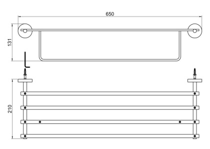 Полка для полотенец AQUATEK, матовый черный AQ4615MB БЕТТА