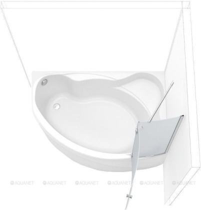 Шторка для ванны Aquanet AQ2 R, матовое стекло