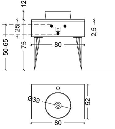 Консоль LUCIDO 80 см Глянцевый Чёрный 770-080-B Boheme