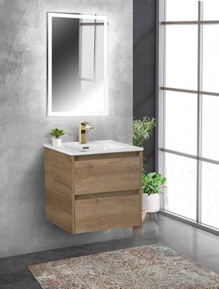 Тумба с раковиной подвесная BelBagno KRAFT 50 Rovere Tabacco, раковина белая Тумба с раковиной подвесная BelBagno KRAFT 50 Rovere Tabacco, раковина белая