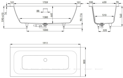 Ванна из искусственного камня Salini S-Sense Orlando Axis 190х80 103311M, глянцевая Ванна из искусственного камня Salini S-Sense Orlando Axis 190х80 103311M, глянцевая