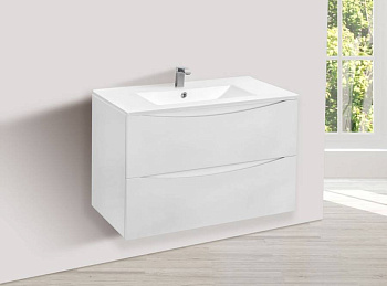 База под керамическую раковину Mia 800 подвесная, 2 выкатных ящика soft close, G.White
