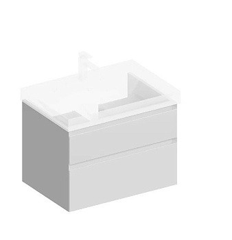 CUB.70.2/WHT.M Тумба CUBO подвесная с ящиками 70, белая матовая CUB.70.2\WHT.M
