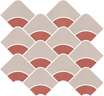 Декор Таделакт наборный бежевый светлый, красный матовый обрезной 30x28x0,9