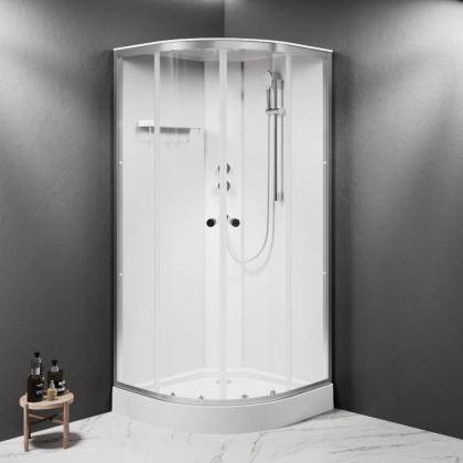 W94C-401-090MT X-Joy кабина душевая  90x90, 1/4 круга,  профиль мат.хром, стекло прозрачное