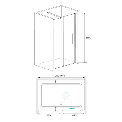 Душевая дверь RGW TO-18B, RGW 41071810-14