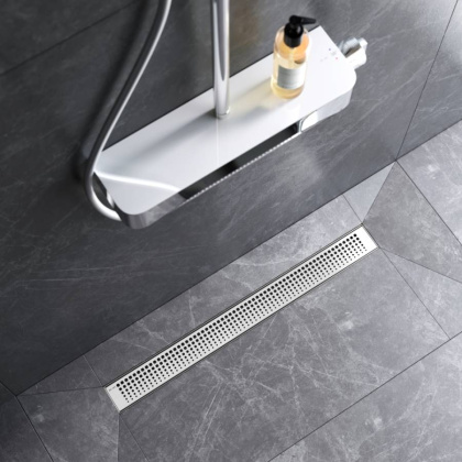 W01SC-P11-070-01SB MasterFlow Трап для душа линейный универс затвор Cut Gradient 70см цвет сталь мат