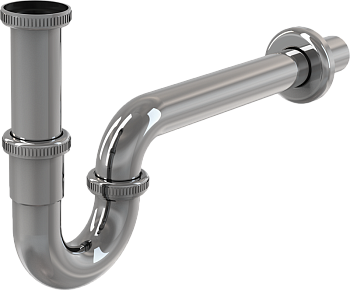 Сифон для умывальника DN32, U-форма с накидной гайкой 5/4", металл